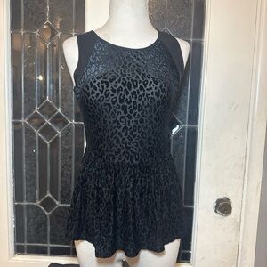 Black Leopard Print Tank Top